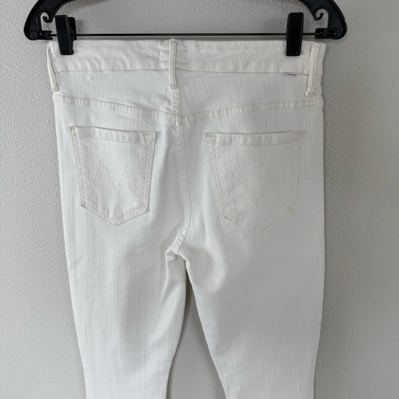 MOTHER High Waisted Looker Ankle Fray Skinny Jeans Whipping the Cream Women 28 - Picture 8 of 13
